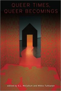 Dark door with red background